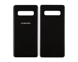 Akkufedél Samsung Galaxy S10 Plus (SM-G975) hátlap fekete ragasztóval (kamera plexi nélkül)